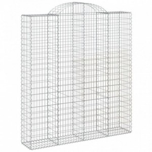 2 db íves horganyzott vas gabion kosár 200x50x220|240 cm