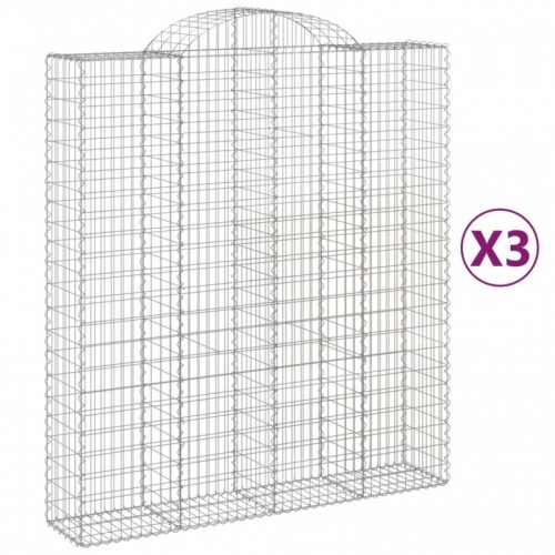 3 db íves horganyzott vas gabion kosár 200x50x220|240 cm