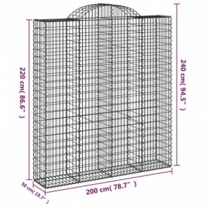 3 db íves horganyzott vas gabion kosár 200x50x220|240 cm