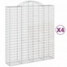 4 db íves horganyzott vas gabion kosár 200x50x220|240 cm