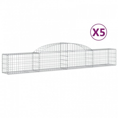 5 db íves horganyzott vas gabion kosár 300x30x40|60 cm