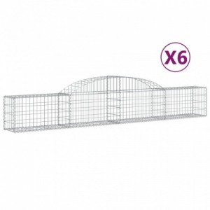 6 db íves horganyzott vas gabion kosár 300x30x40|60 cm