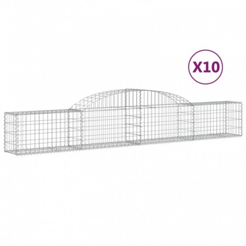 10 db íves horganyzott vas gabion kosár 300x30x40|60 cm