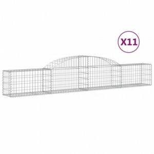 11 db íves horganyzott vas gabion kosár 300x30x40|60 cm