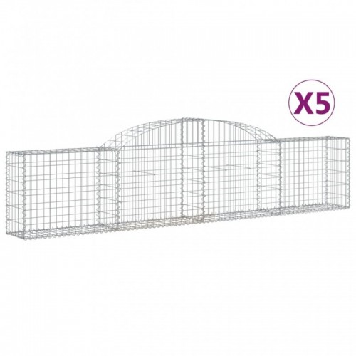 5 db íves horganyzott vas gabion kosár 300x30x60|80 cm