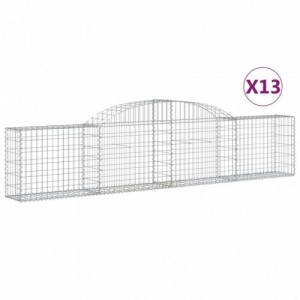 13 db íves horganyzott vas gabion kosár 300x30x60|80 cm