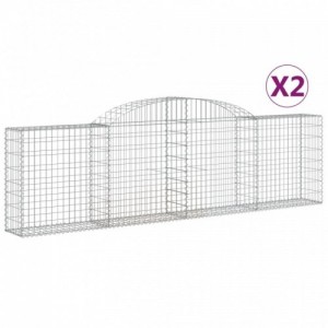 2 db íves horganyzott vas gabion kosár 300x30x80|100 cm