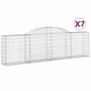 7 db íves horganyzott vas gabion kosár 300x30x80|100 cm