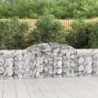 7 db íves horganyzott vas gabion kosár 300x30x80|100 cm