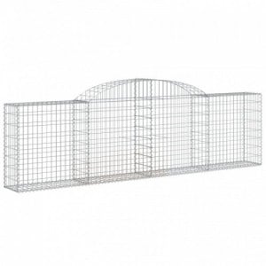 7 db íves horganyzott vas gabion kosár 300x30x80|100 cm