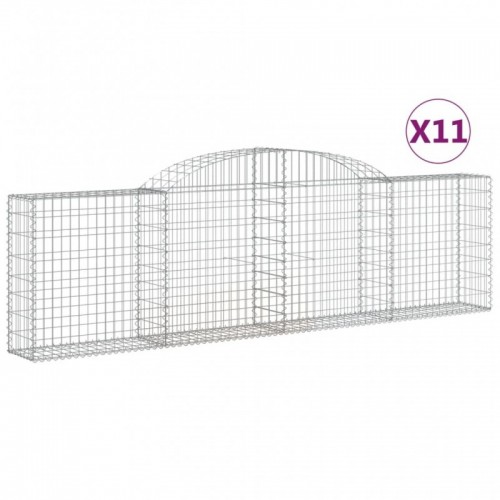 11 db íves horganyzott vas gabion kosár 300x30x80|100 cm