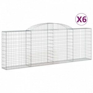 6 db íves horganyzott vas gabion kosár 300 x 30 x 100|120 cm