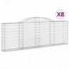 8 db íves horganyzott vas gabion kosár 300 x 30 x 100|120 cm