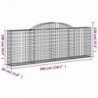 8 db íves horganyzott vas gabion kosár 300 x 30 x 100|120 cm