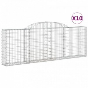 10 db íves horganyzott vas gabion kosár 300 x 30 x 100|120 cm