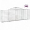 12 db íves horganyzott vas gabion kosár 300 x 30 x 100|120 cm