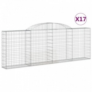 17 db íves horganyzott vas gabion kosár 300 x 30 x 100|120 cm