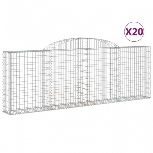 20 db íves horganyzott vas gabion kosár 300 x 30 x 100|120 cm