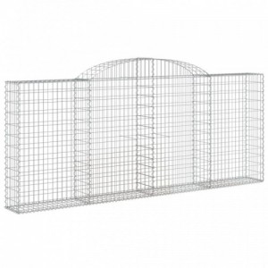 4 db íves horganyzott vas gabion kosár 300x30x120|140 cm