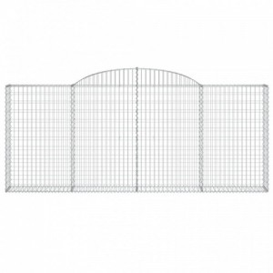 4 db íves horganyzott vas gabion kosár 300x30x120|140 cm