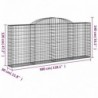 4 db íves horganyzott vas gabion kosár 300x30x120|140 cm