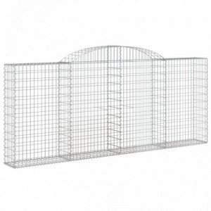 10 db íves horganyzott vas gabion kosár 300x30x120|140 cm