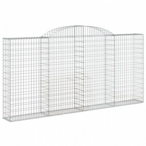 2 db íves horganyzott vas gabion kosár 300x30x140|160 cm