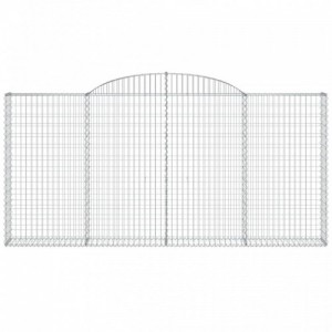 2 db íves horganyzott vas gabion kosár 300x30x140|160 cm