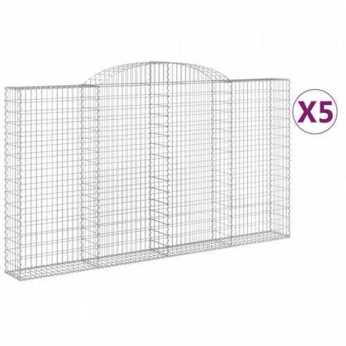 5 db íves horganyzott vas gabion kosár 300x30x160|180 cm