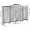 5 db íves horganyzott vas gabion kosár 300x30x160|180 cm