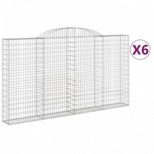 6 db íves horganyzott vas gabion kosár 300x30x160|180 cm