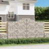 6 db íves horganyzott vas gabion kosár 300x30x160|180 cm