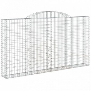 6 db íves horganyzott vas gabion kosár 300x30x160|180 cm