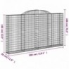 6 db íves horganyzott vas gabion kosár 300x30x160|180 cm