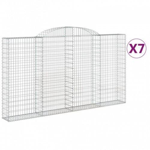 7 db íves horganyzott vas gabion kosár 300x30x160|180 cm