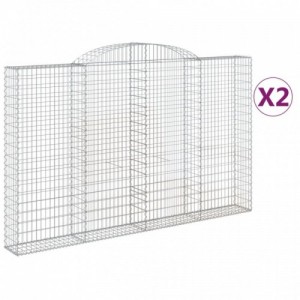 2 db íves horganyzott vas gabion kosár 300x30x180|200 cm