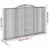 2 db íves horganyzott vas gabion kosár 300x30x180|200 cm