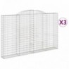 3 db íves horganyzott vas gabion kosár 300x30x180|200 cm