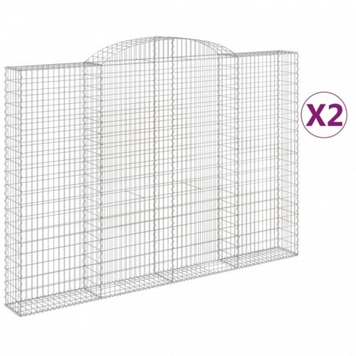 2 db íves horganyzott vas gabion kosár 300 x 30 x 200|220 cm