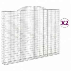 2 db íves horganyzott vas gabion kosár 300x30x220|240 cm