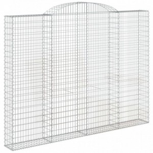 2 db íves horganyzott vas gabion kosár 300x30x220|240 cm