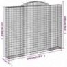 2 db íves horganyzott vas gabion kosár 300x30x220|240 cm