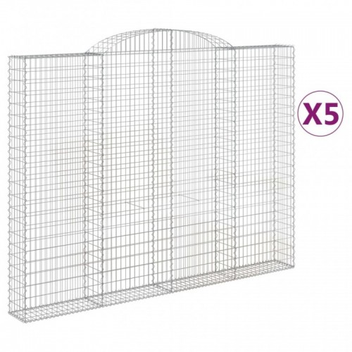 5 db íves horganyzott vas gabion kosár 300x30x220|240 cm