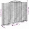 5 db íves horganyzott vas gabion kosár 300x30x220|240 cm