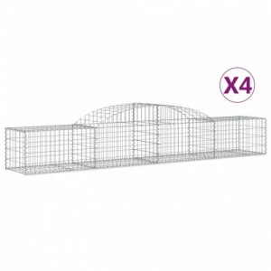 4 db íves horganyzott vas gabion kosár 300x50x40|60 cm