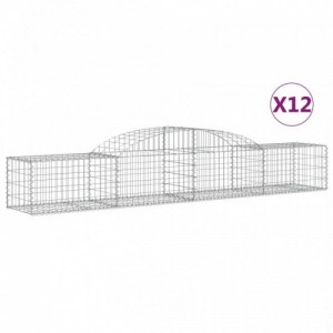 12 db íves horganyzott vas gabion kosár 300x50x40|60 cm