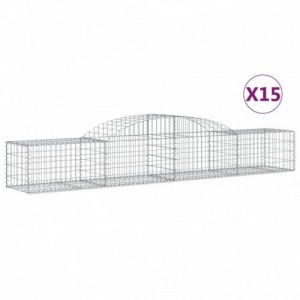 15 db íves horganyzott vas gabion kosár 300x50x40|60 cm