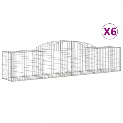 6 db íves horganyzott vas gabion kosár 300x50x60|80 cm