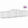 6 db íves horganyzott vas gabion kosár 300x50x60|80 cm