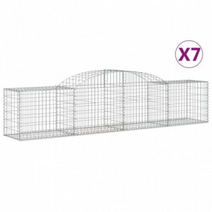 7 db íves horganyzott vas gabion kosár 300x50x60|80 cm